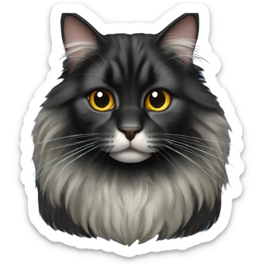 Black Maine coon cat sticker