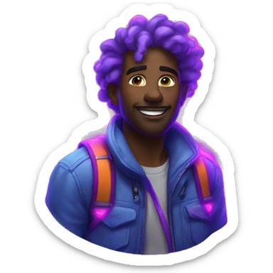 Neon lights aesthetic meets spontaneous adventurer sticker