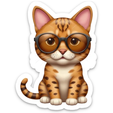 Bengal cat with sunglasses sticker
