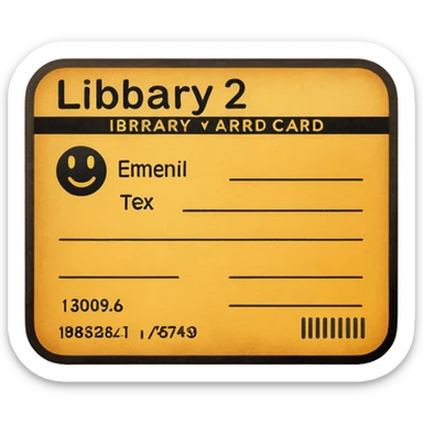 Library card
 sticker