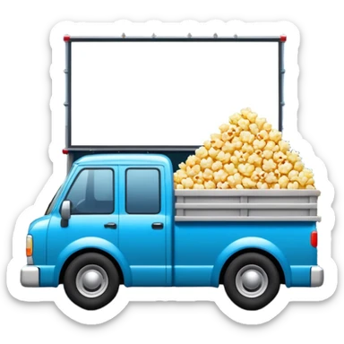 Drive in movies with popcorn and blankets on a truck bed sticker