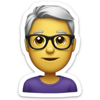 black cat with thug glasses sticker