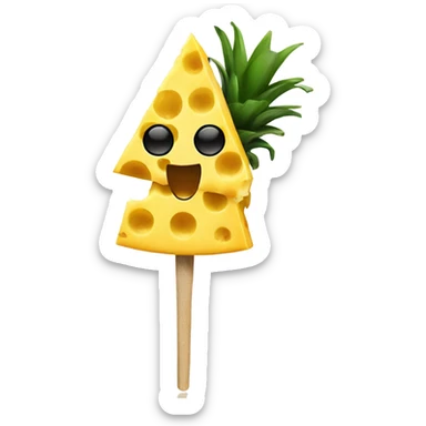 Cheese and pineapple on a stick sticker