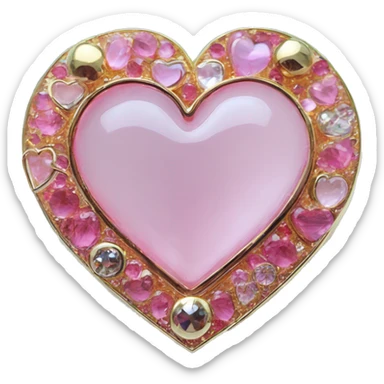 Sailor moon gemstone pink heart transformation brooch  sticker