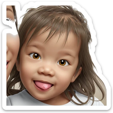 smiling girl with tongue out sticker
