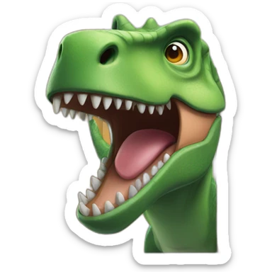 dinosaur with a door in his mouth sticker
