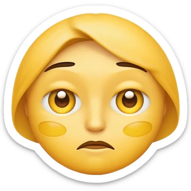 yellow emoji face suspicious with eyes squinted flat lips  sticker