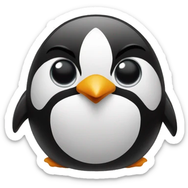 a penguin making a frat boy face sticker