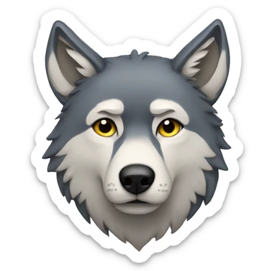 sad wolf sticker
