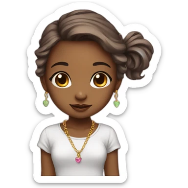 adorable chibi girl with necklace sticker