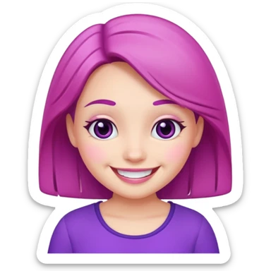 purple, pink and cute cartoony sticker