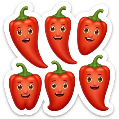 5 red pepper emojis that increase numbers from 1 to 5 with 1 being the lowest and 5 being the greatest sticker