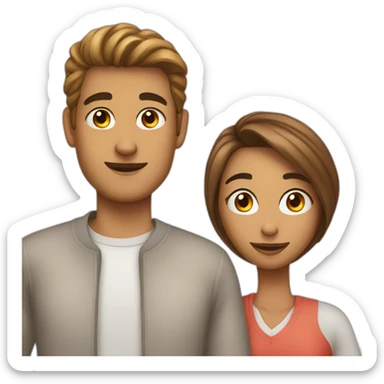 Girl with her boyfriend selfie sticker