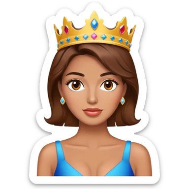 Miss universe spanish with brown hear  sticker