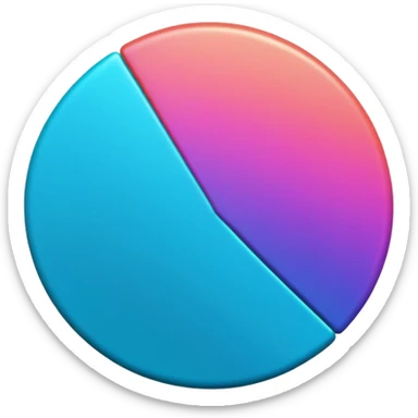 Credit coin in gradient of turquoise, blue, pink, purple, and coral as the main surface 3d rotate sticker