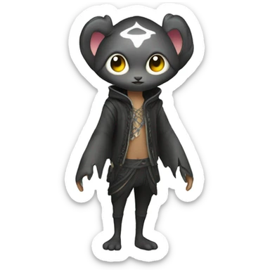 an edgy cute kawaii vernid-fionbri with splash patterns full body sticker