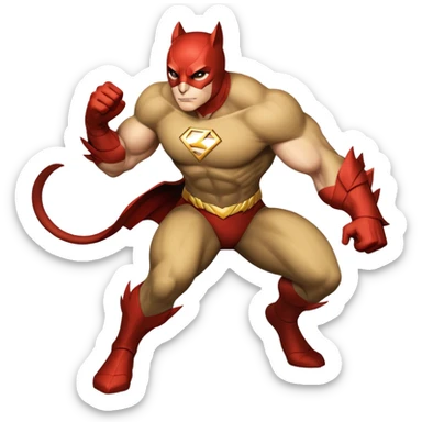 superhero transformed into animal form sticker