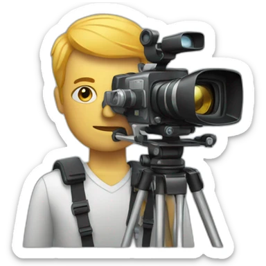 guy witha movie camera sticker