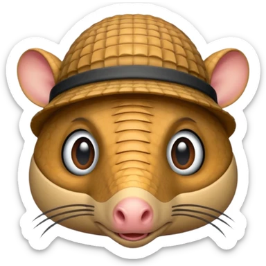 Armadillo face with incognito hat sticker