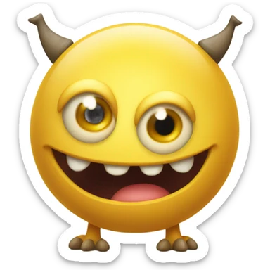 kind funny yellow baby monster sticker  sticker