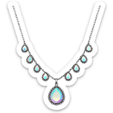 necklace made with small stones sticker