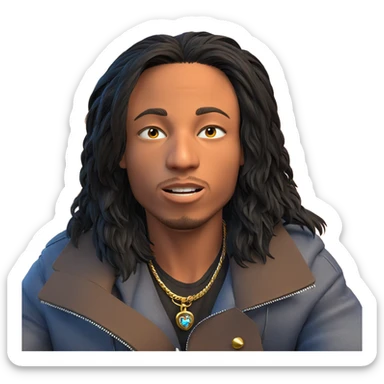 dark-haired boy with jewelry sticker