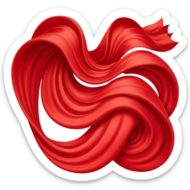 Red silk whirling through the wind. sticker