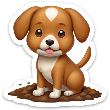 dog pooping coming out  sticker