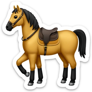 DunkelBraunes Pferd mit langer schwarzer Mähne sticker