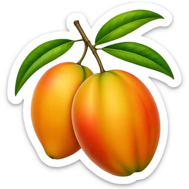 A mango with two leaves sticker