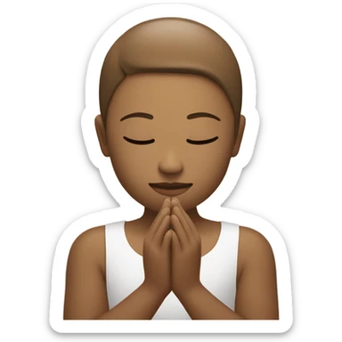 My emoji design would represent “peaceful reflection” with a serene face cradled by hands in a meditative pose. This emoji could encourage calmness in stressful discussions and reinforce messages promoting mindfulness. sticker