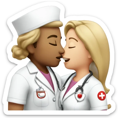 Nurse kissing nurse  sticker