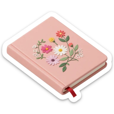 pretty floral embroidered hardcover journal sticker
