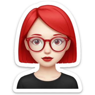 Una niña rara con anteojos rojos extra delgada y fea sticker