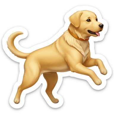 Yellow lab jumping sticker