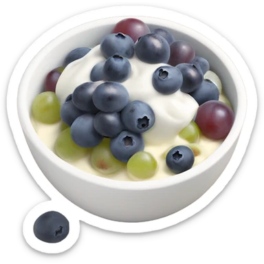 yoghurt bowl with grapes and blueberries sticker