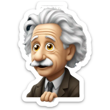 Albert Einstein looks out the window sticker