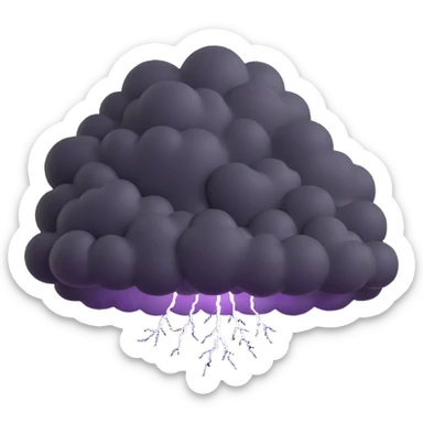 thundercloud with rain and lightning sticker
