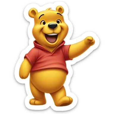 Winne the Pooh waving sticker
