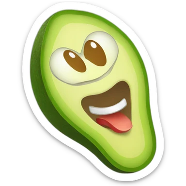 Avocado which smile and have heart bone sticker