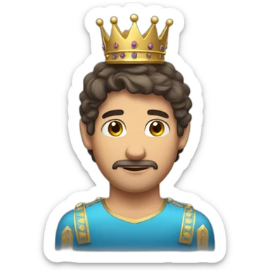 argentinian male with a crown on his head sticker