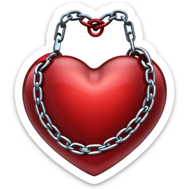dark red heart with chains sticker