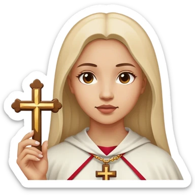 woman catholic cross sticker
