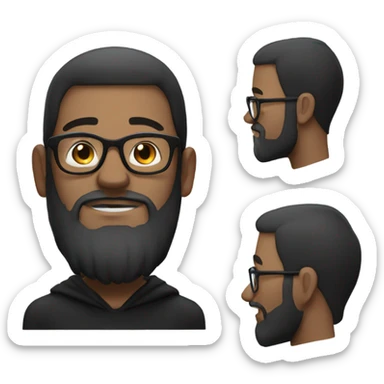 XxSpiderxX, a white bold man with Glases and a Beard on his chin. Black hoodie  sticker