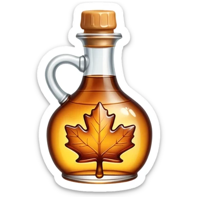 maple syrup bottle with syrup dripping sticker