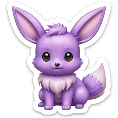 Kawaii Shiny Pastel Purple Eevee Full Body sticker