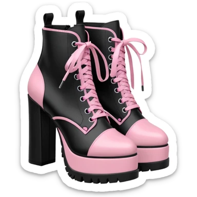BLACKPINK-inspired gothic shoes, no hearts, black and pink, cute  sticker