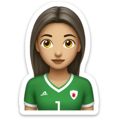 Girl with an algerian soccer jerzey sticker