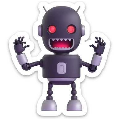 Robot talking with open mouth, speaking robot sticker