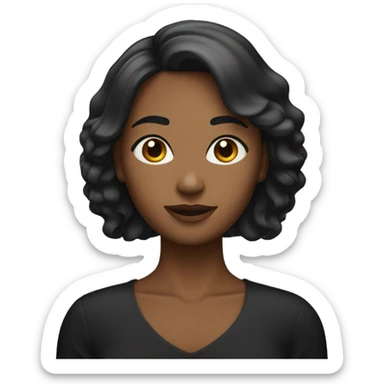 Femme noir avec un carré comme coupe sticker